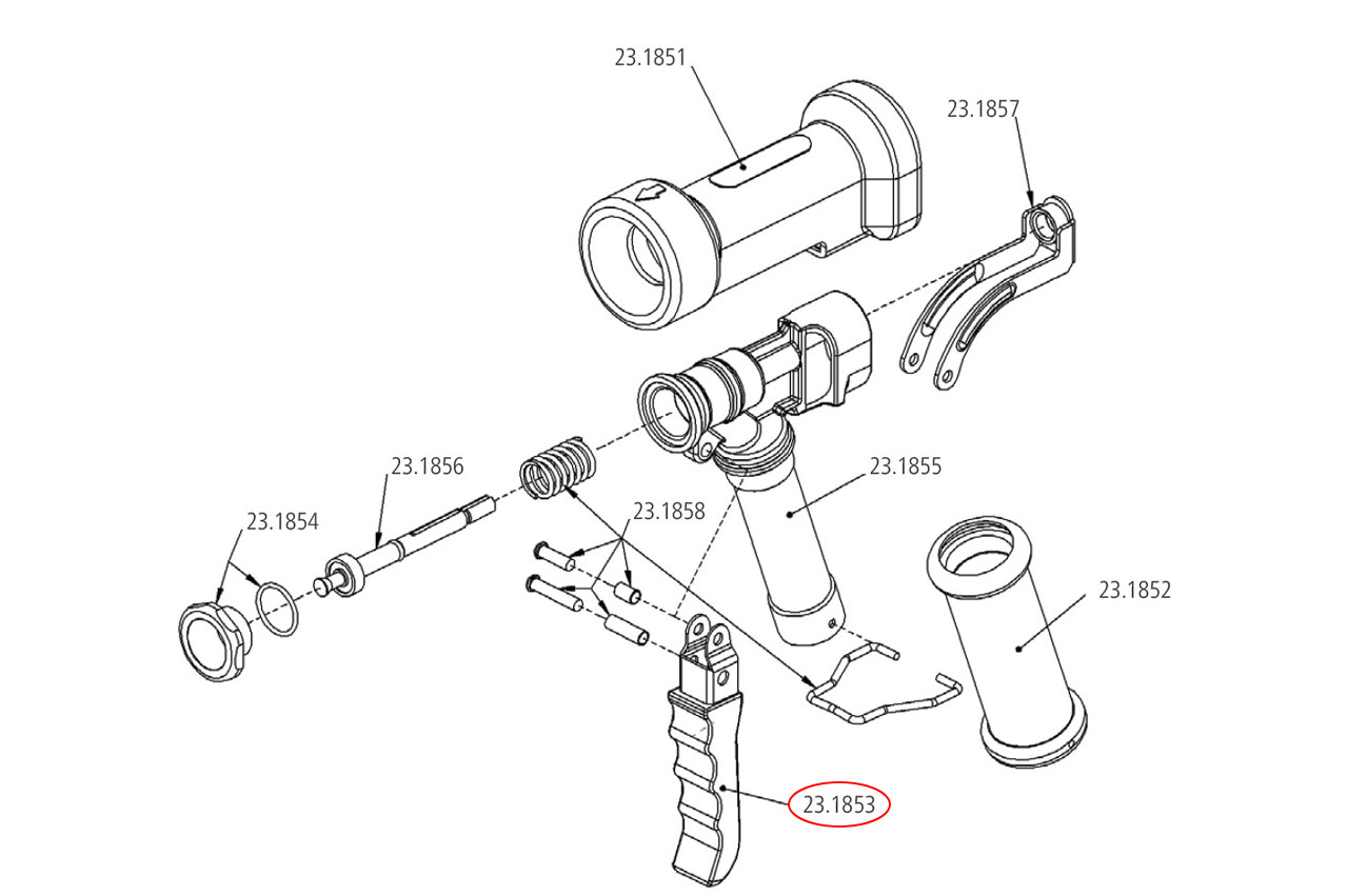Gummihandgriff für GEKA® Profi Reinigungspistole für Trinkwasser, max. +50°C