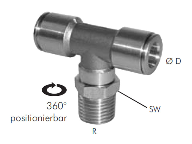 TE-Steckverschraubung mit Außengewinde, Edelstahl
