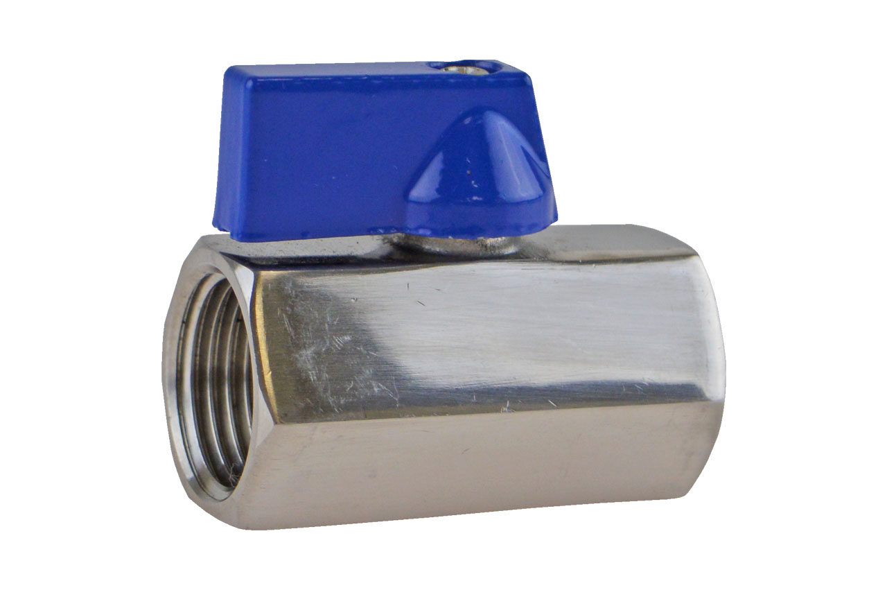 Mini-Kugelhahn mit Innengewinde PN 40, Edelstahl