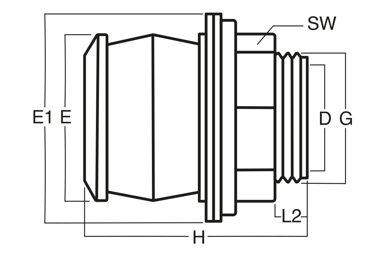 Push-in Schottverschraubung, PP