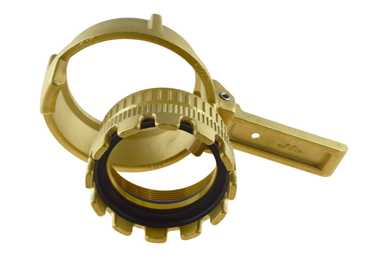 Tankwagenkupplung mit Innengewinde und Spannhebel aus Messing