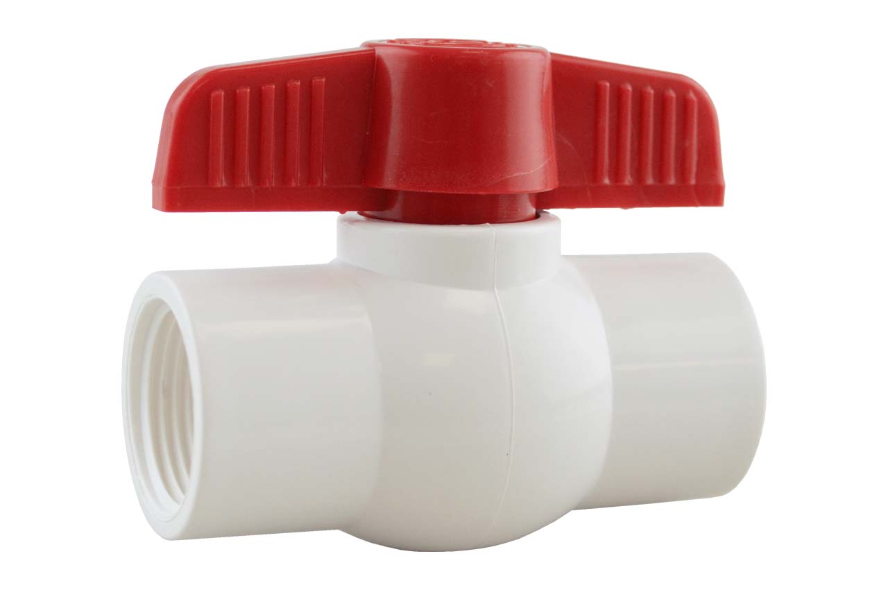 PVC-Kugelhahn mit Innengewinde, weiß