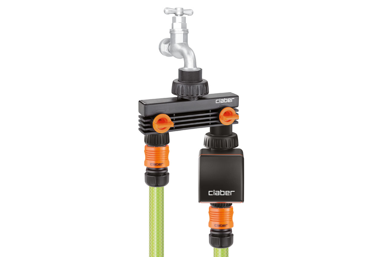 Claber 2-Wege-Verteiler mit 3/4" Innen- und Außengewinde