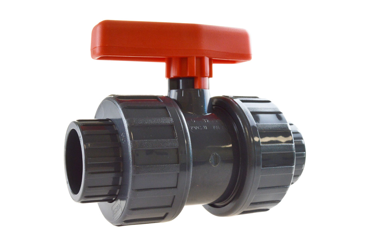 Kugelhahn mit Klebemuffen, PVC-U