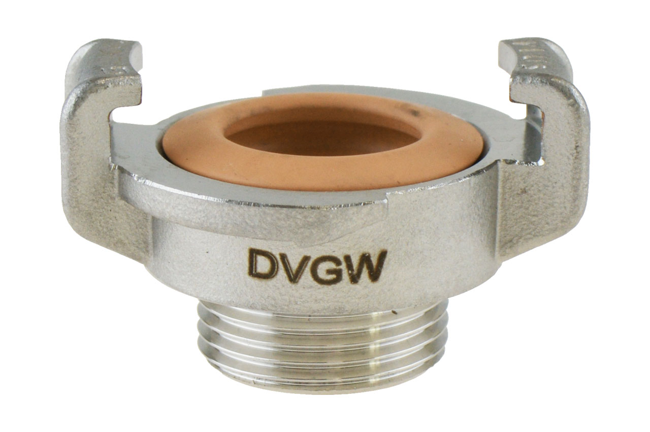 GEKA® plus Schnellkupplung EK mit Außengewinde, KTW, Edelstahl