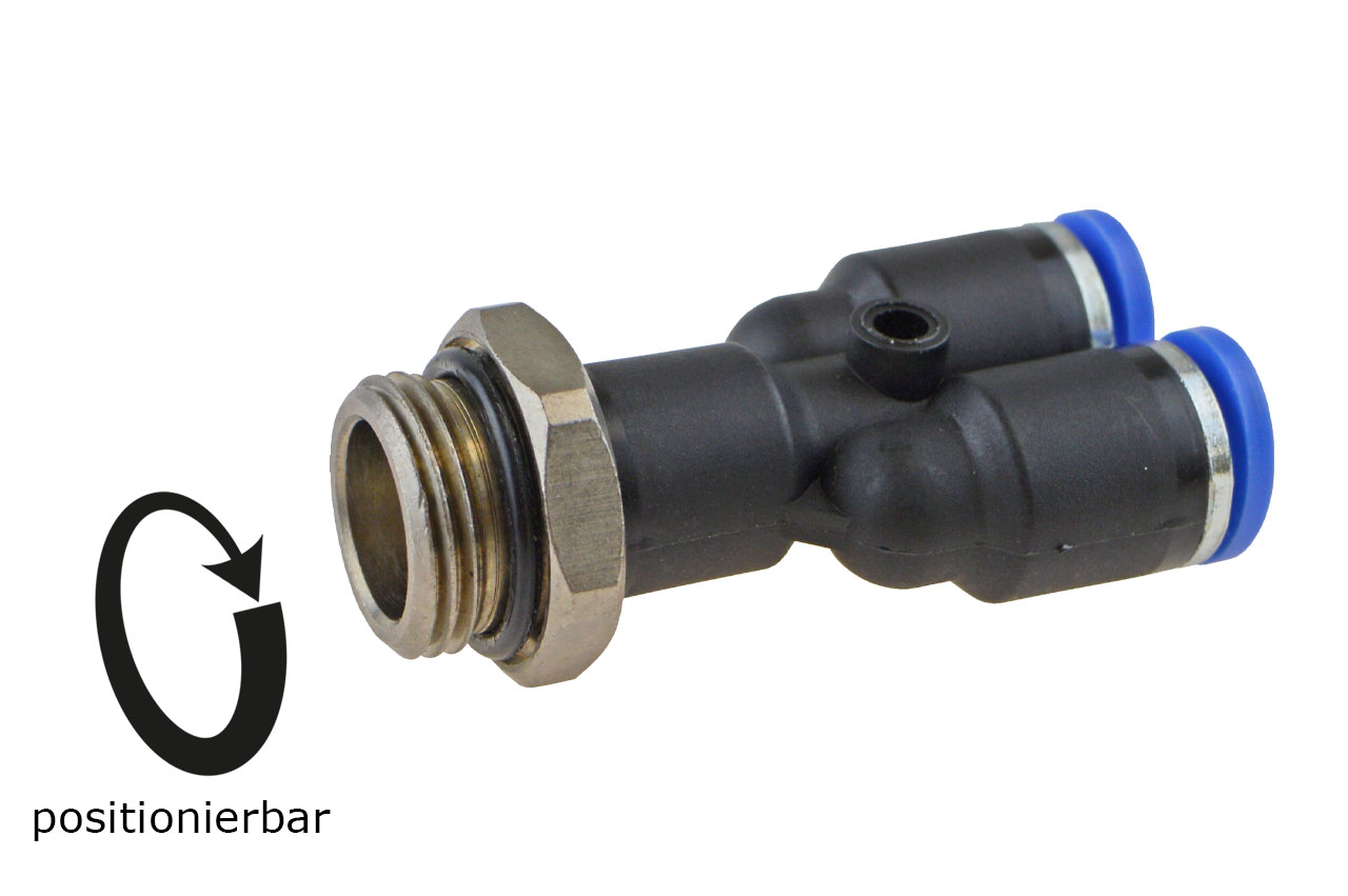 Y-Steckverschraubung mit zylindrischem Außengewinde, Standard