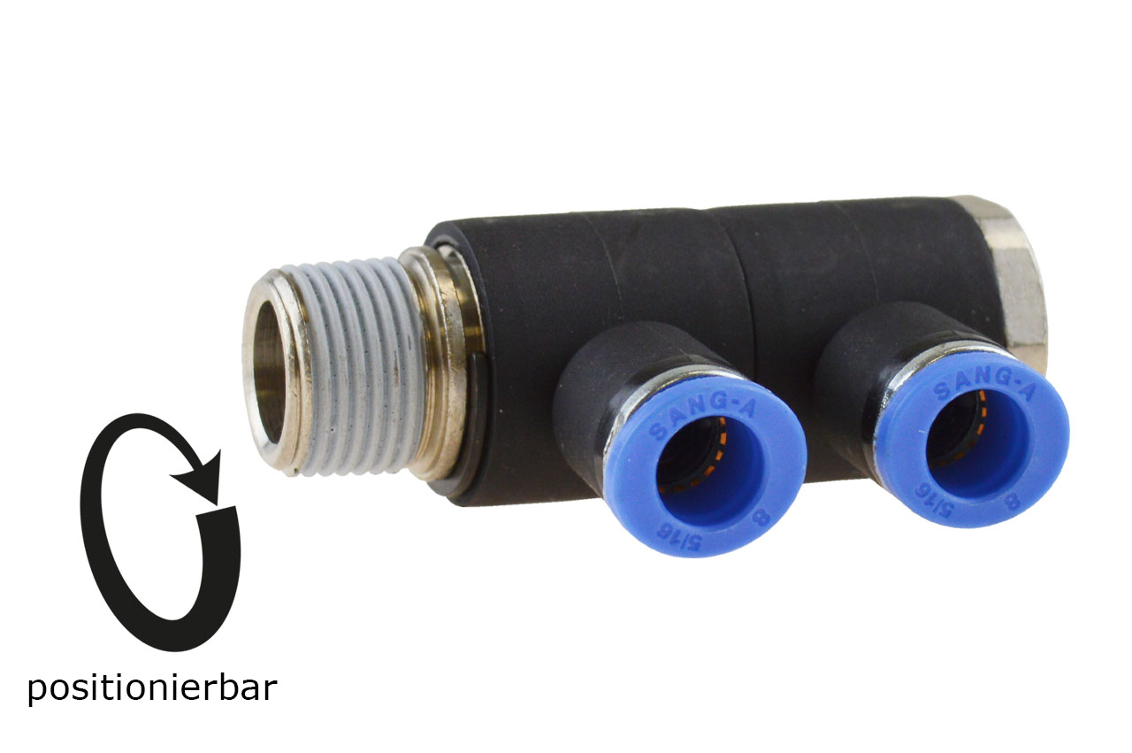 Mehrfachverteiler 2-fach mit Außengewinde, Standard