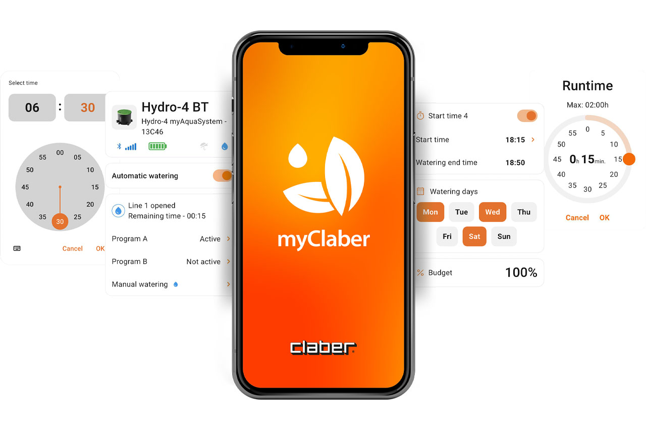 Claber Hydro-4 BT Ventilkasten mit Batteriesteuerung und Bluetooth®-Technologie