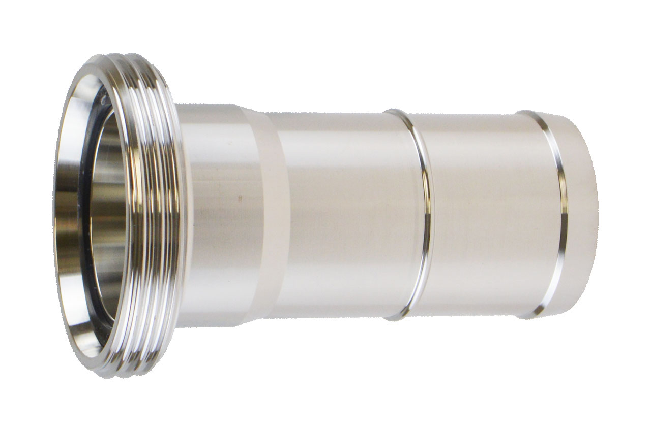 Schlauchgewindestutzen mit gedrehter Tülle, Edelstahl, DIN 11851