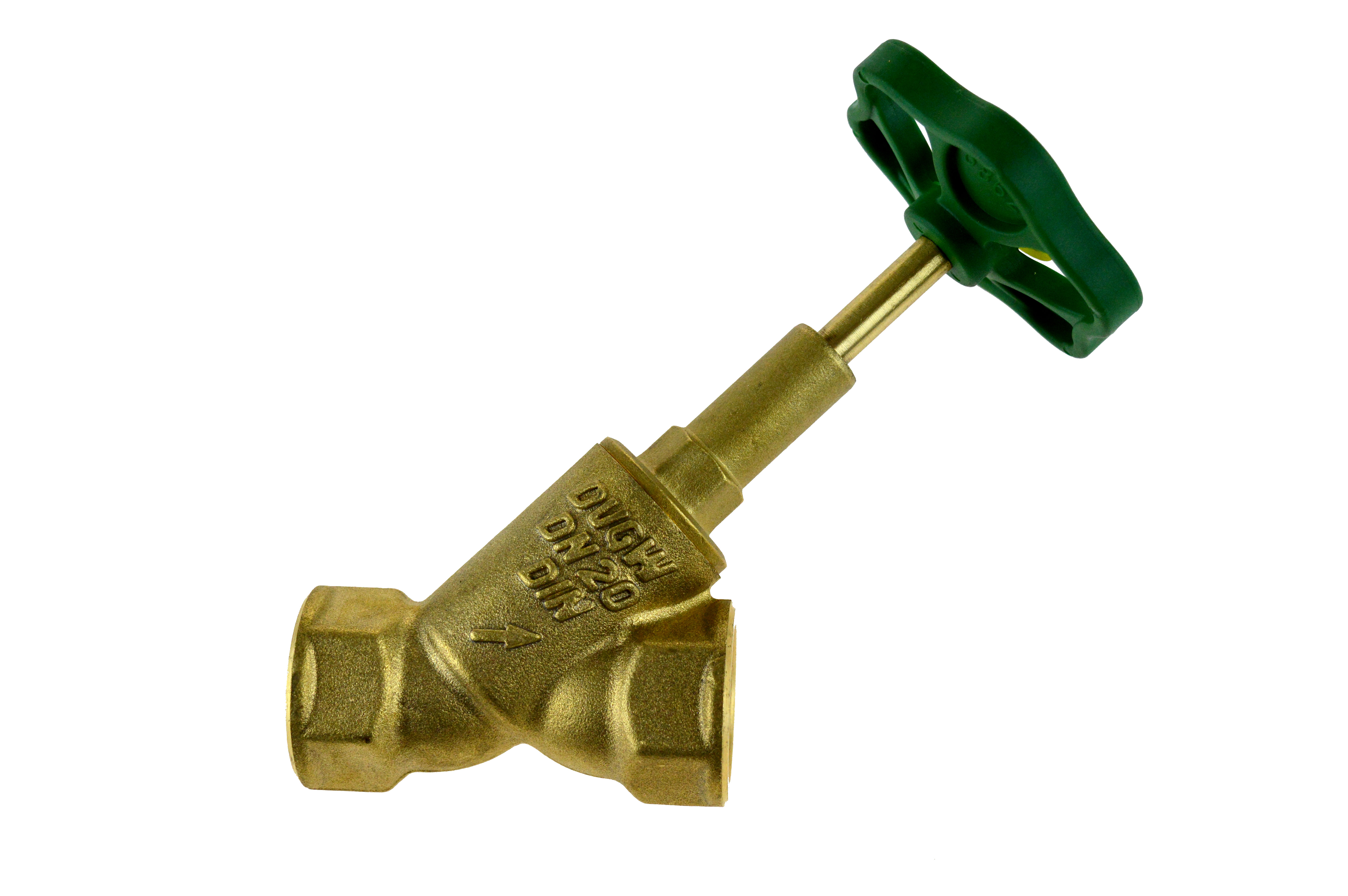 Schrägsitz-Muffen-Absperrventil, Messing, DVGW