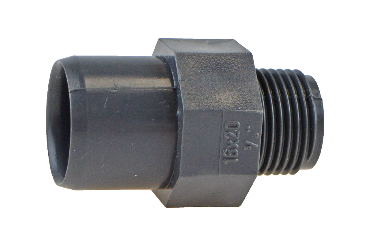 Übergangsnippel mit Klebemuffe / Stutzen und Außengewinde, PVC-U