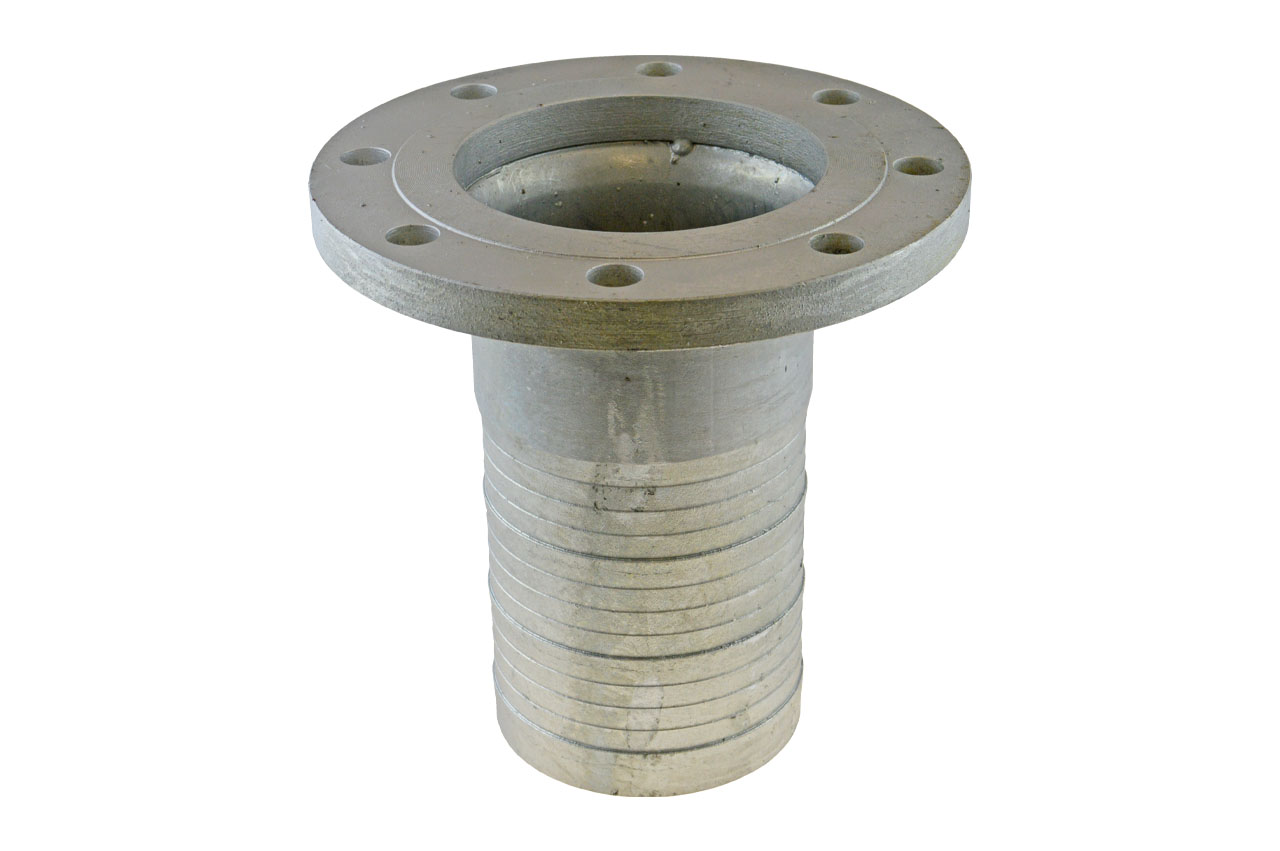 Festflansch mit Schlauchtülle, Stahl verzinkt