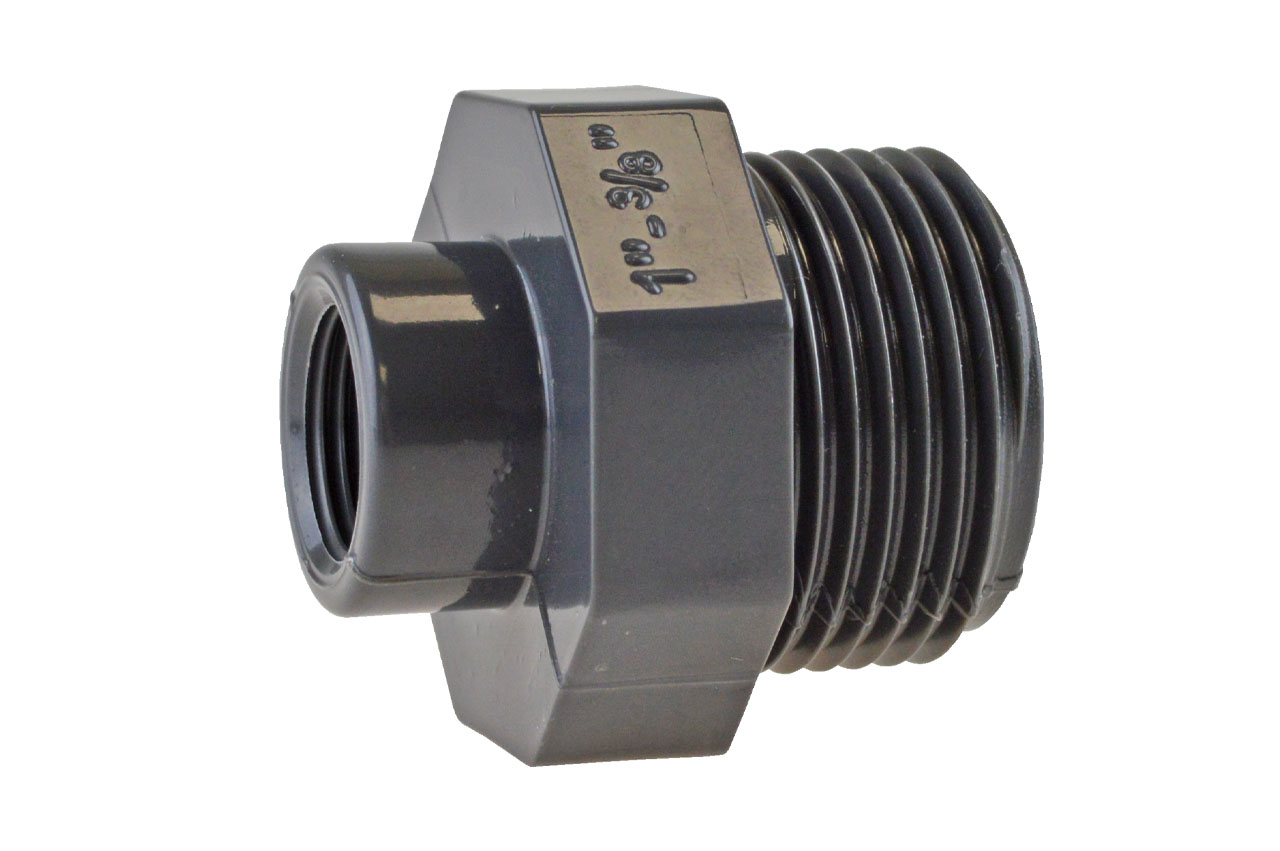 Reduzierstück mit Außen- auf Innengewinde, PVC-U