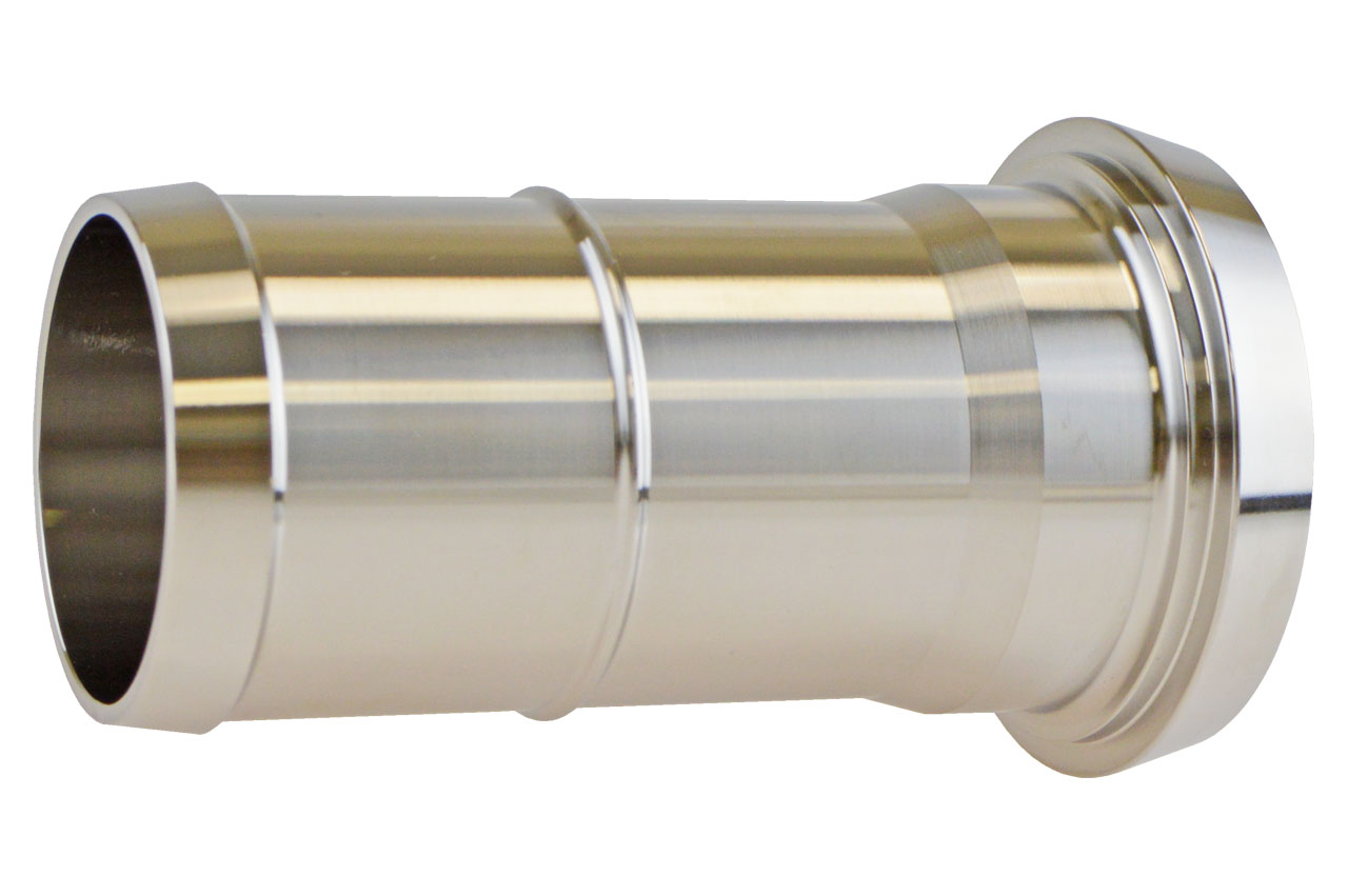 Schlauchkegelstutzen mit gedrehter Tülle, Edelstahl, DIN 11851