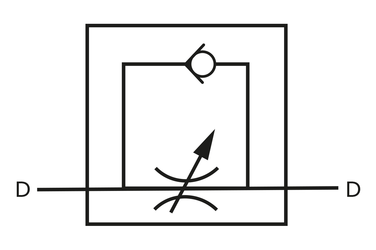 Drosselrückschlagventil mit Steckanschluss, Mini - Grafik