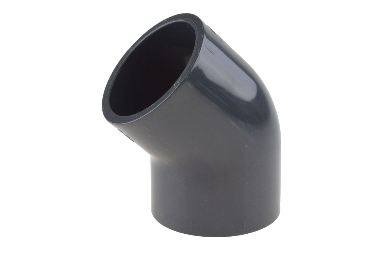 Winkel 45° mit Klebemuffen, PVC-U