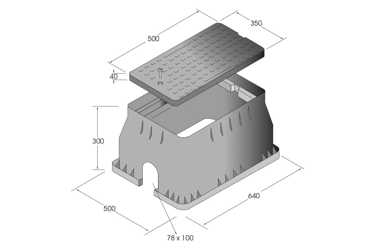 Maße Ventilbox JUMBO, rechteckig