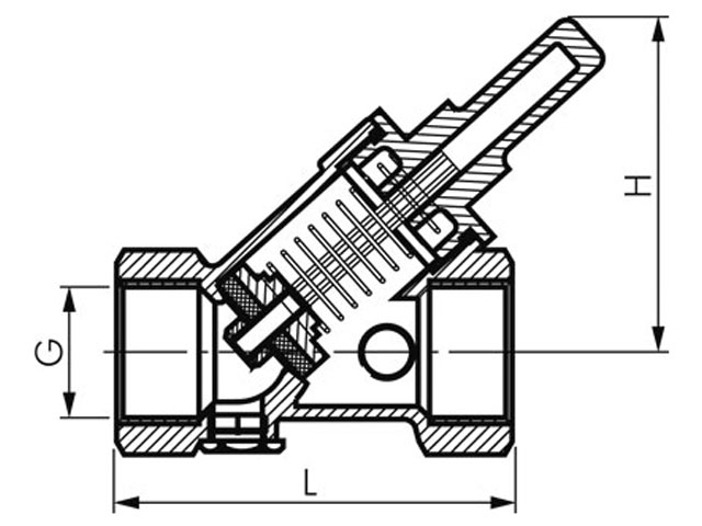 Rückschlagventil mit GEKA® plus Kupplungen, KTW, Messing - Grafik