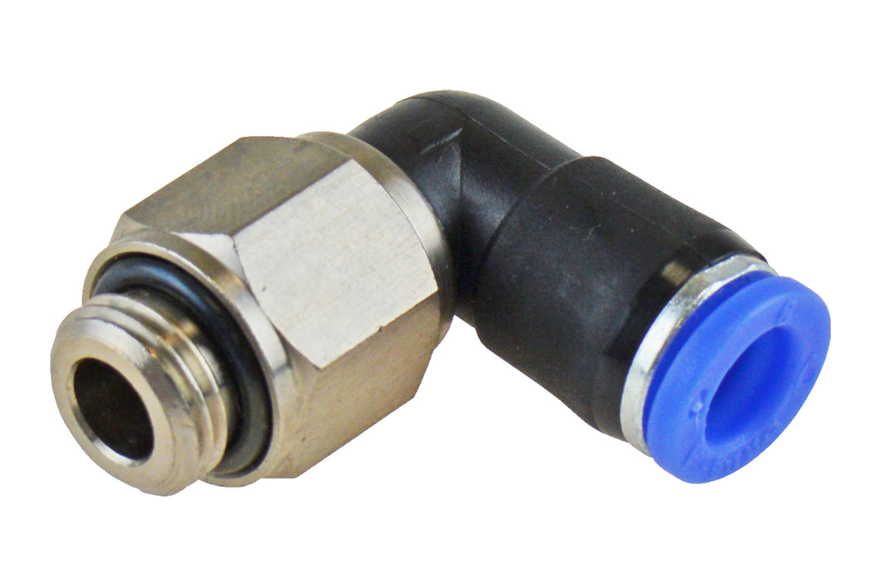 L-Steckverschraubung mit zylindrischem Außengewinde und Kugellager, Standard