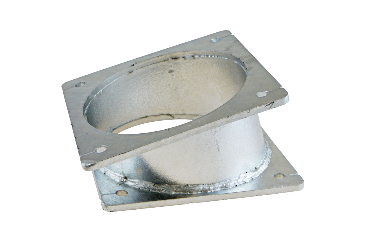 Flanschverbindungsrohr, 15° abgewinkelt, Stahl verzinkt