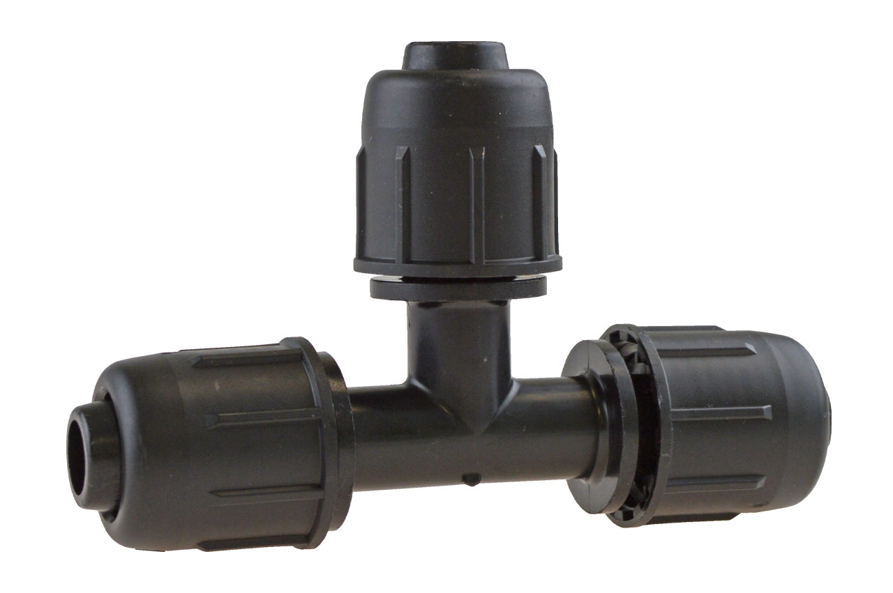 PE-Rohr T-Verschraubung mit Schnellverschluss, PN 4