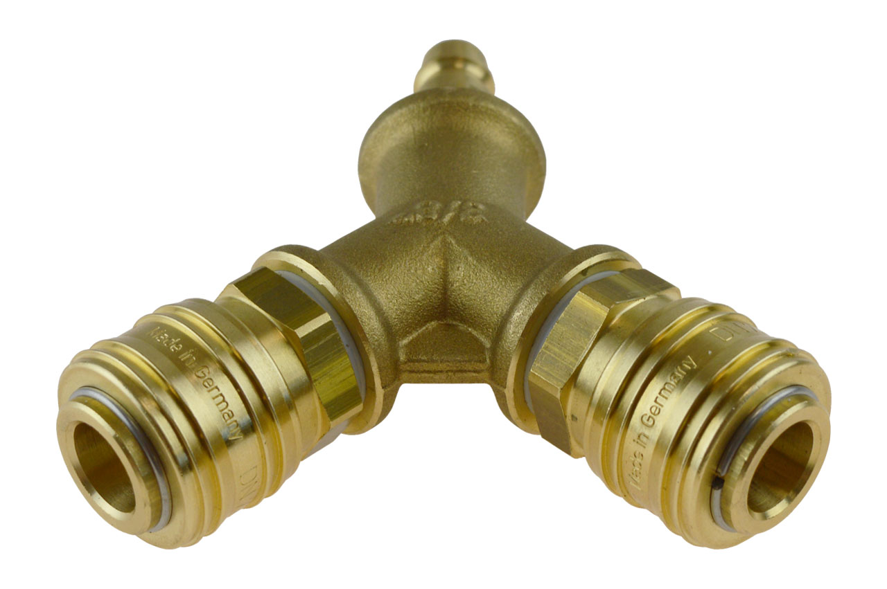 2-fach Luftweiche NW 7,2 mit Stecker und 2 Kupplungsdosen