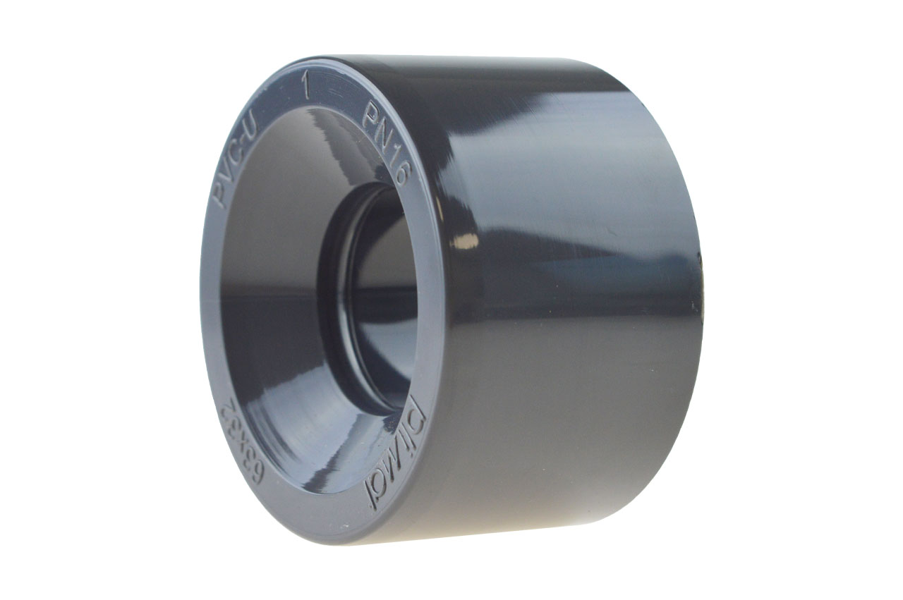 Reduktion kurz mit Klebemuffe und Stutzen, PVC-U