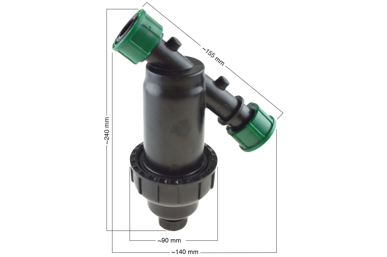 YDV Swivel - Kunststoff-Filter 120 Mesh Modell "D" mit Innengewindeverschraubungen