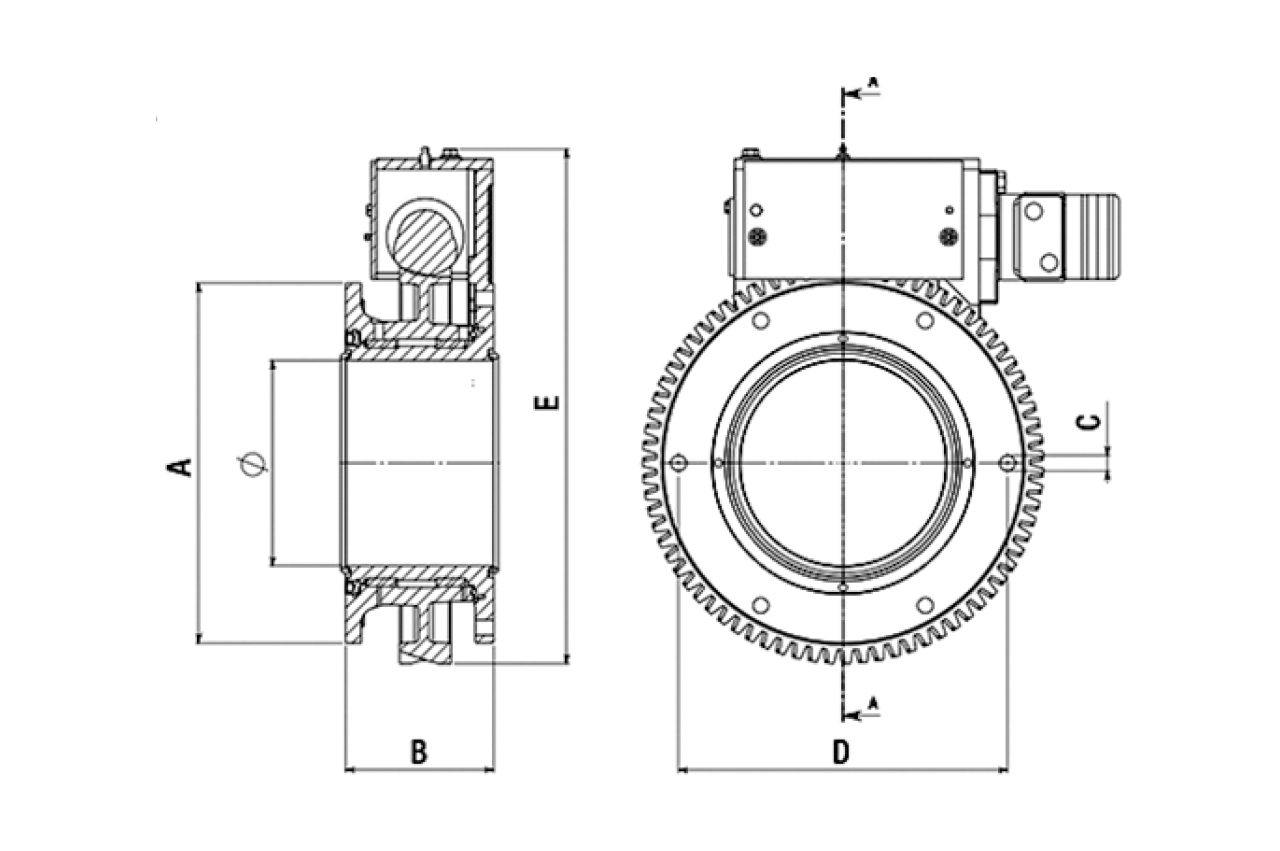 Drehgelenk, hydraulisch - Grafik
